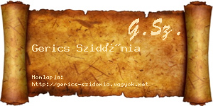 Gerics Szidónia névjegykártya